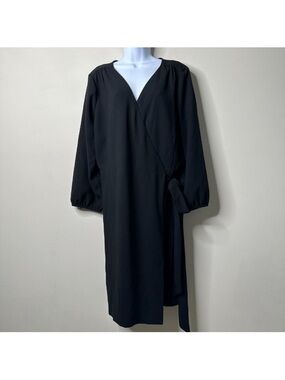J. Crew Black Wrap Dress Women's Size 20